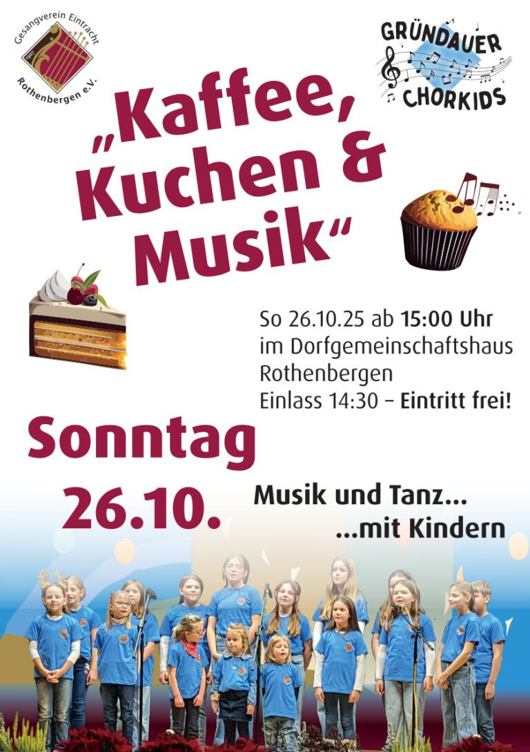 Kaffee, Kuchen & Musik – So 26.10. im DGH